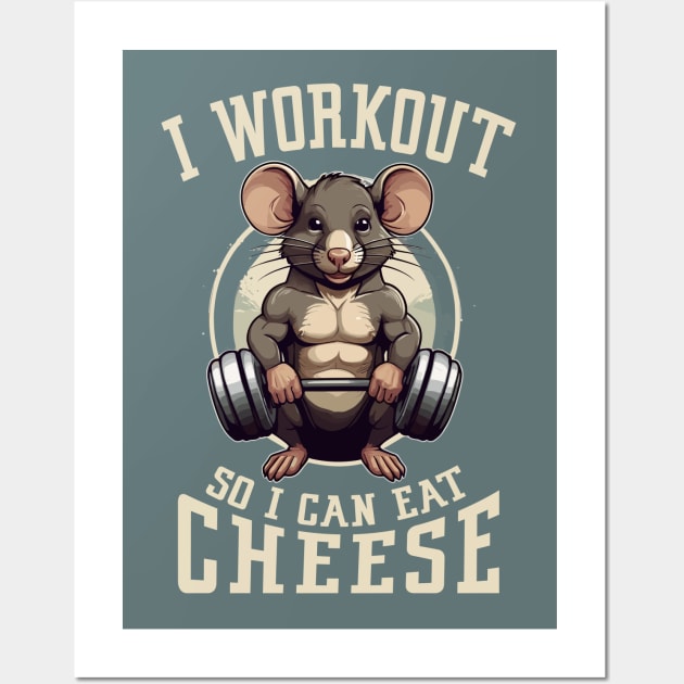 I workout so I can eat Cheese Wall Art by Blended Designs